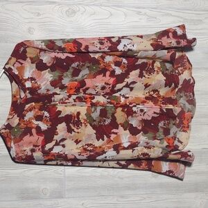 Fall Colors Flowy Bell Sleeve Blouse